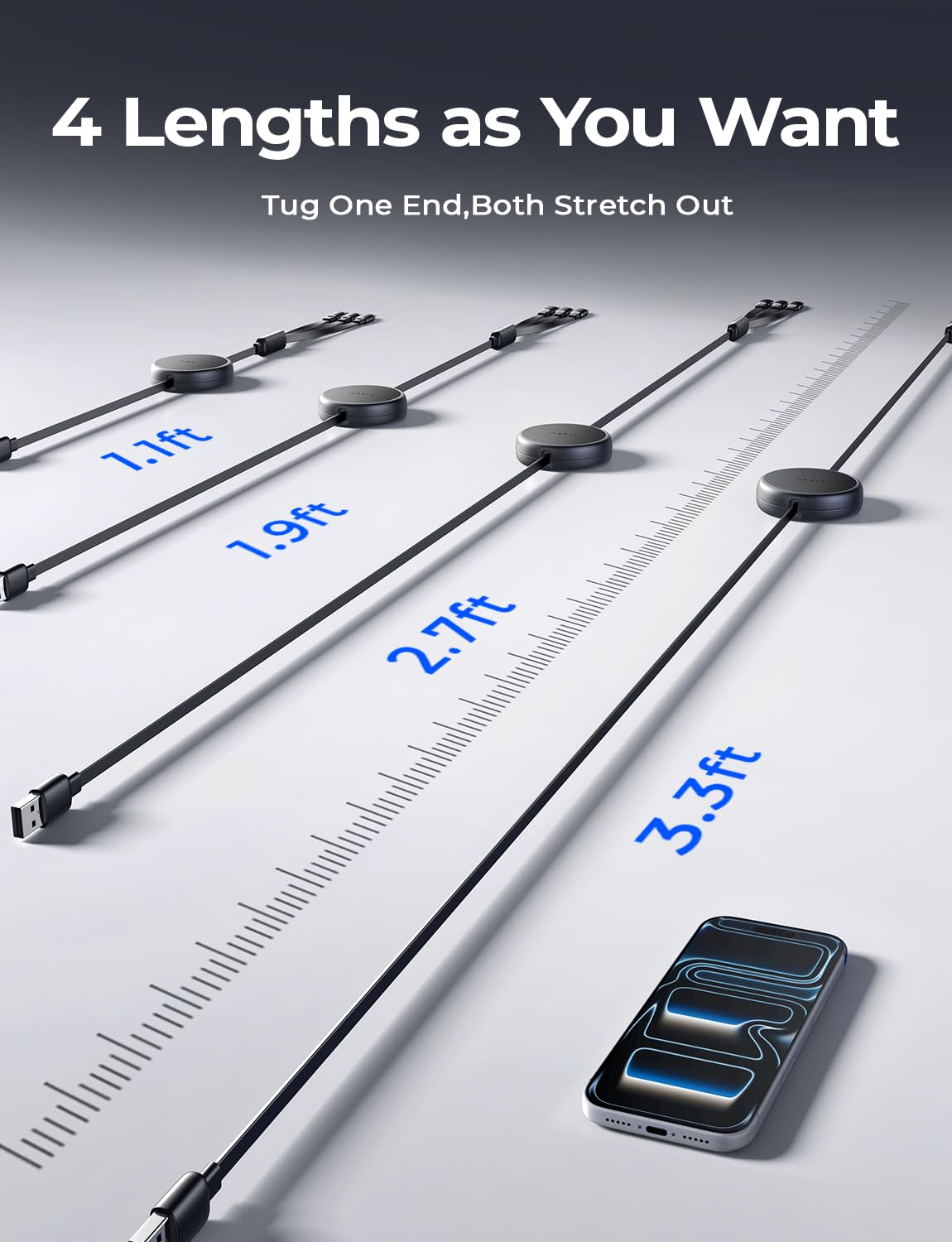 Cable de Carga Retráctil 4 en 1 - MultiCharge Pro