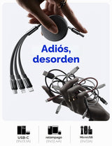Cable de Carga Retráctil 4 en 1 - MultiCharge Pro